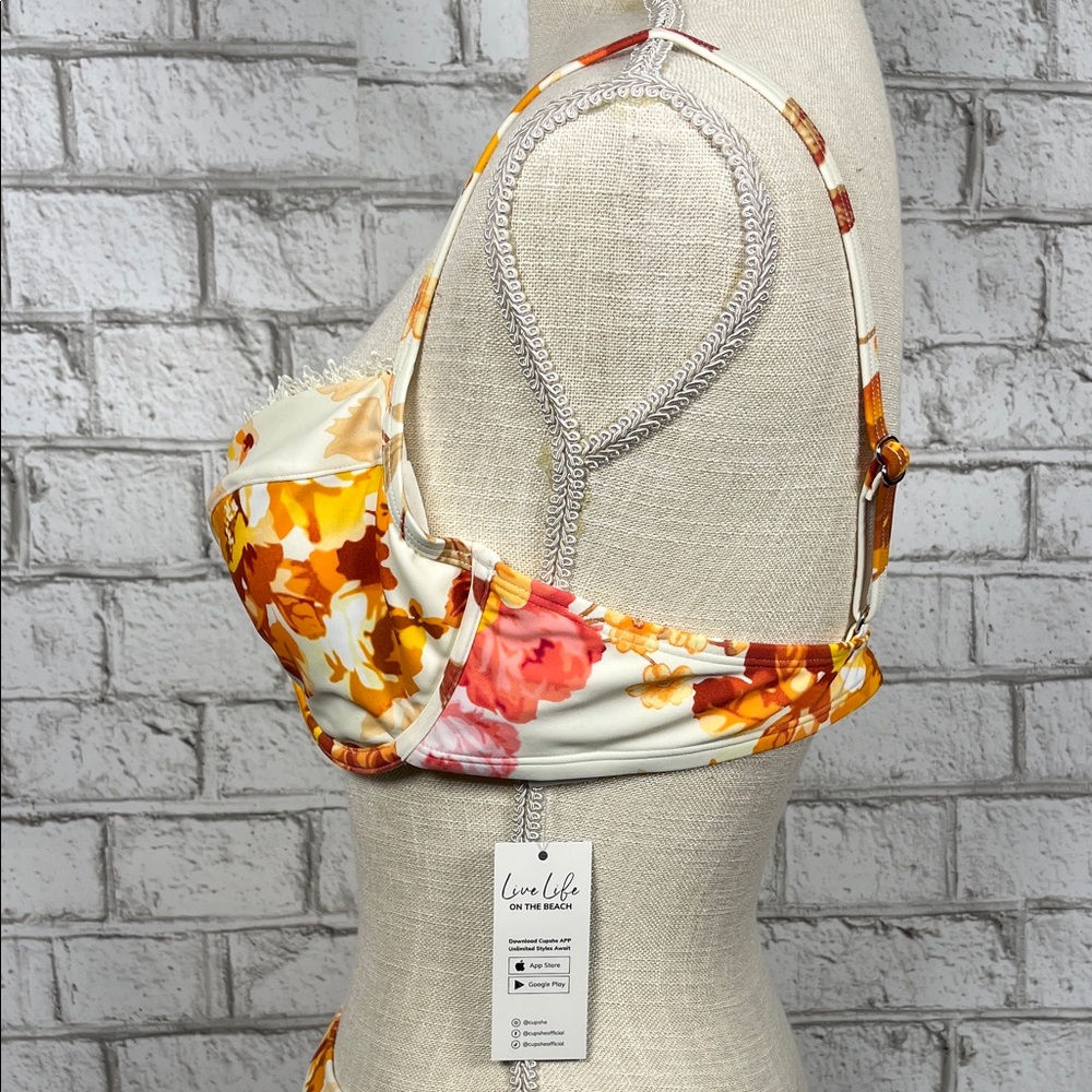 Cupshe Floral Bikini Set with Underwire NWT size L & M - Picture 6 of 16
